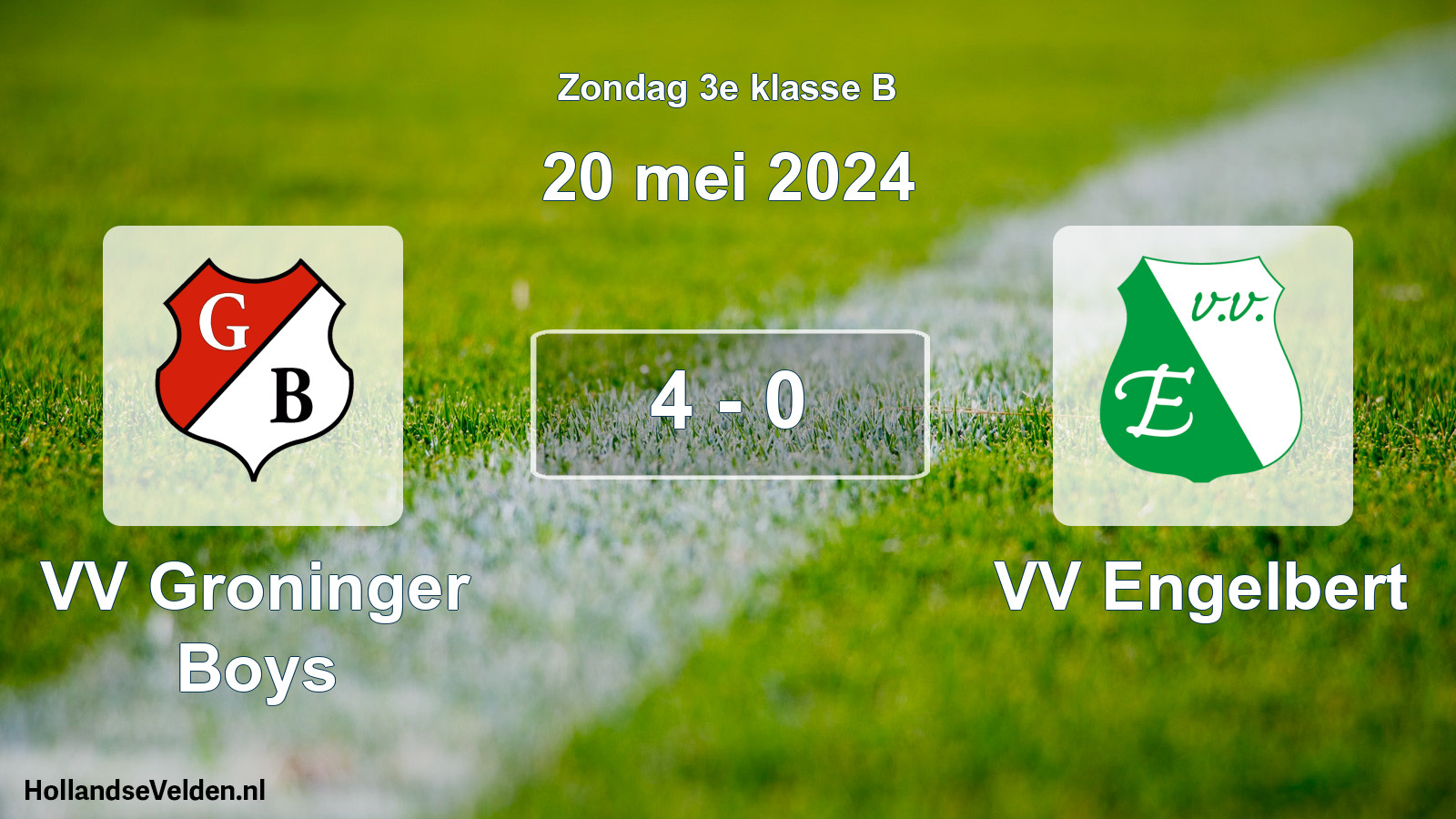 Total number of matches played: VV Groninger Boys - VV Engelbert 4 - 0 (20 May 2024)