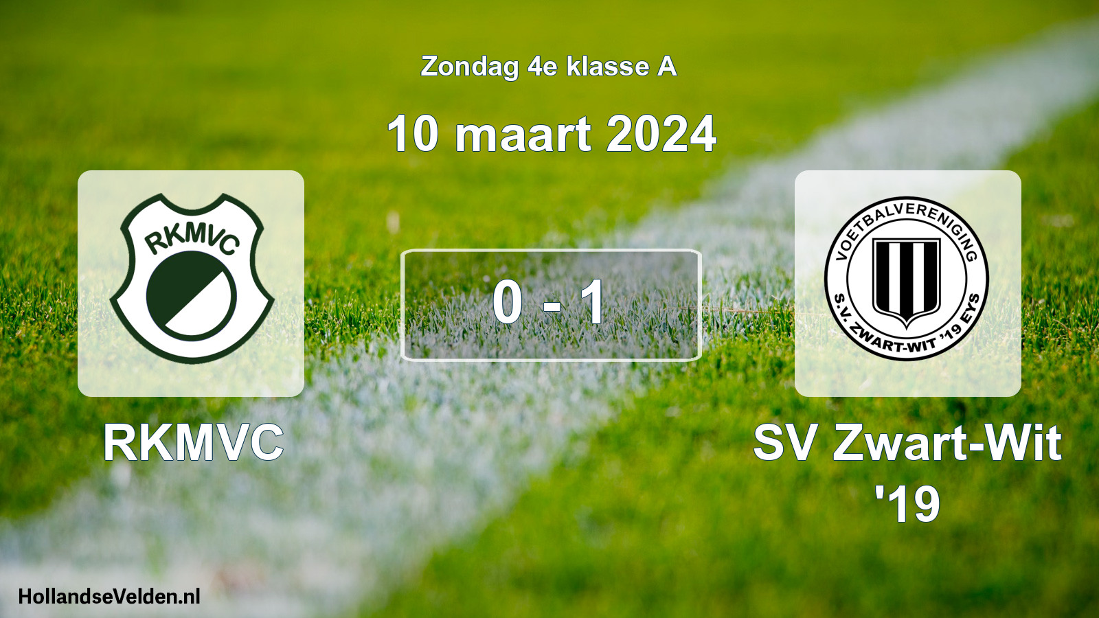 Total number of matches played: RKMVC - SV Zwart-Wit '19 0 - 1 (10 March 2024)