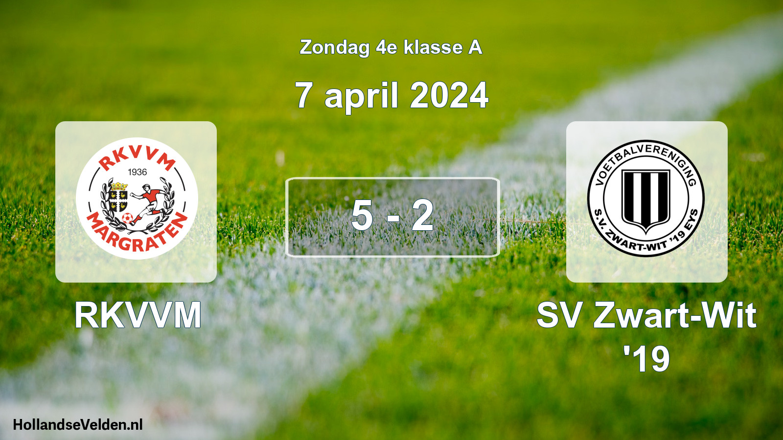 Total number of matches played: RKVVM - SV Zwart-Wit '19 5 - 2 (7 April 2024)