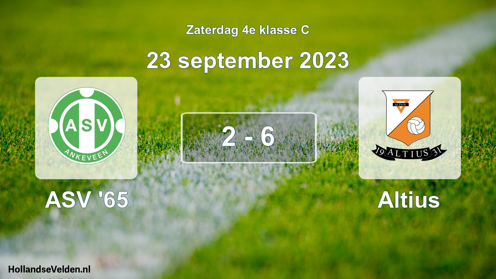 Total number of matches played: ASV '65 - Altius 2 - 6 (23 September 2023)