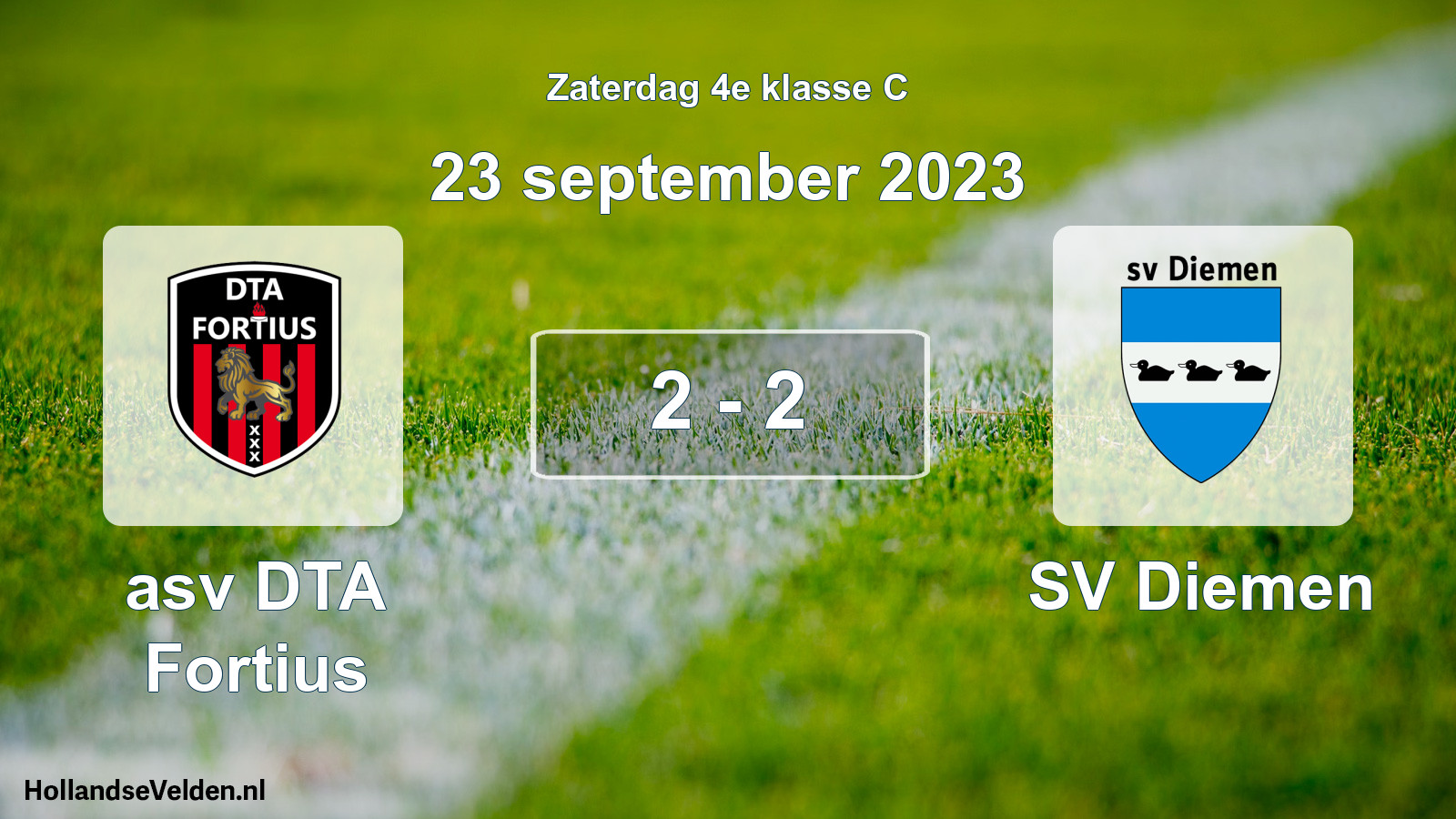 Total number of matches played: asv DTA Fortius - SV Diemen 2 - 2 (23 September 2023)