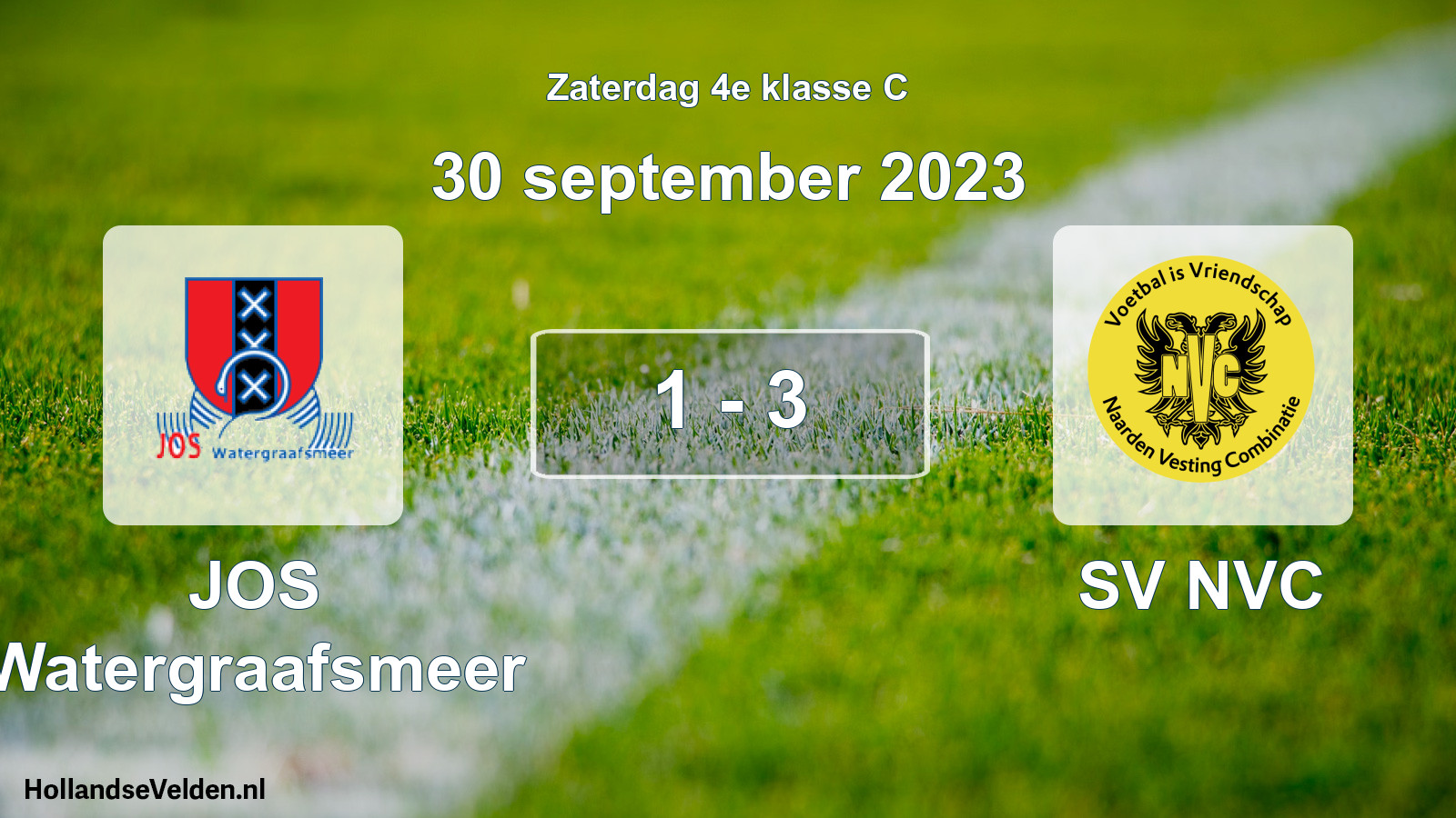Total number of matches played: JOS Watergraafsmeer - SV NVC 1 - 3 (30 September 2023)