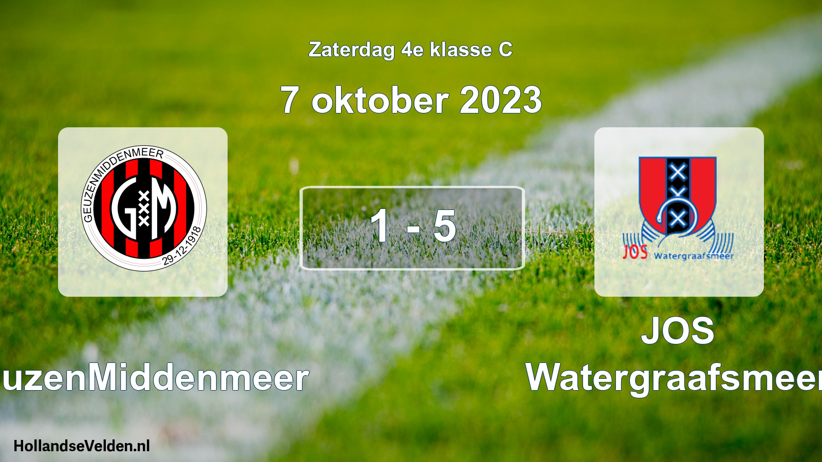 Total number of matches played: GeuzenMiddenmeer - JOS Watergraafsmeer 1 - 5 (7 October 2023)