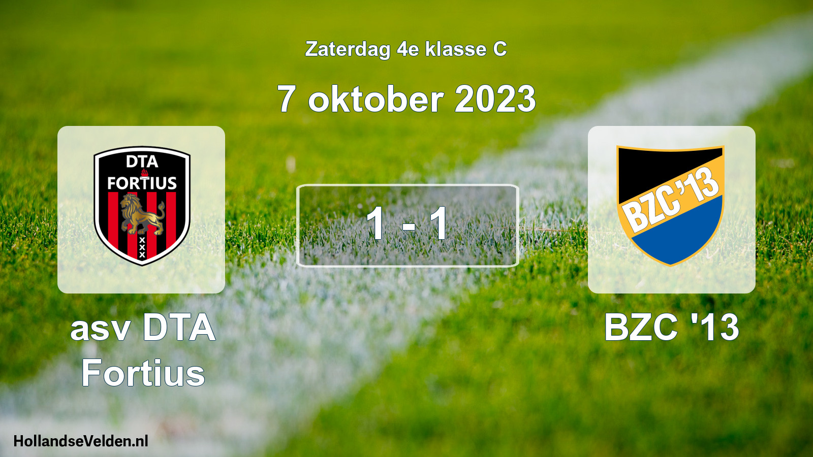 Total number of matches played: asv DTA Fortius - BZC '13 1 - 1 (7 October 2023)