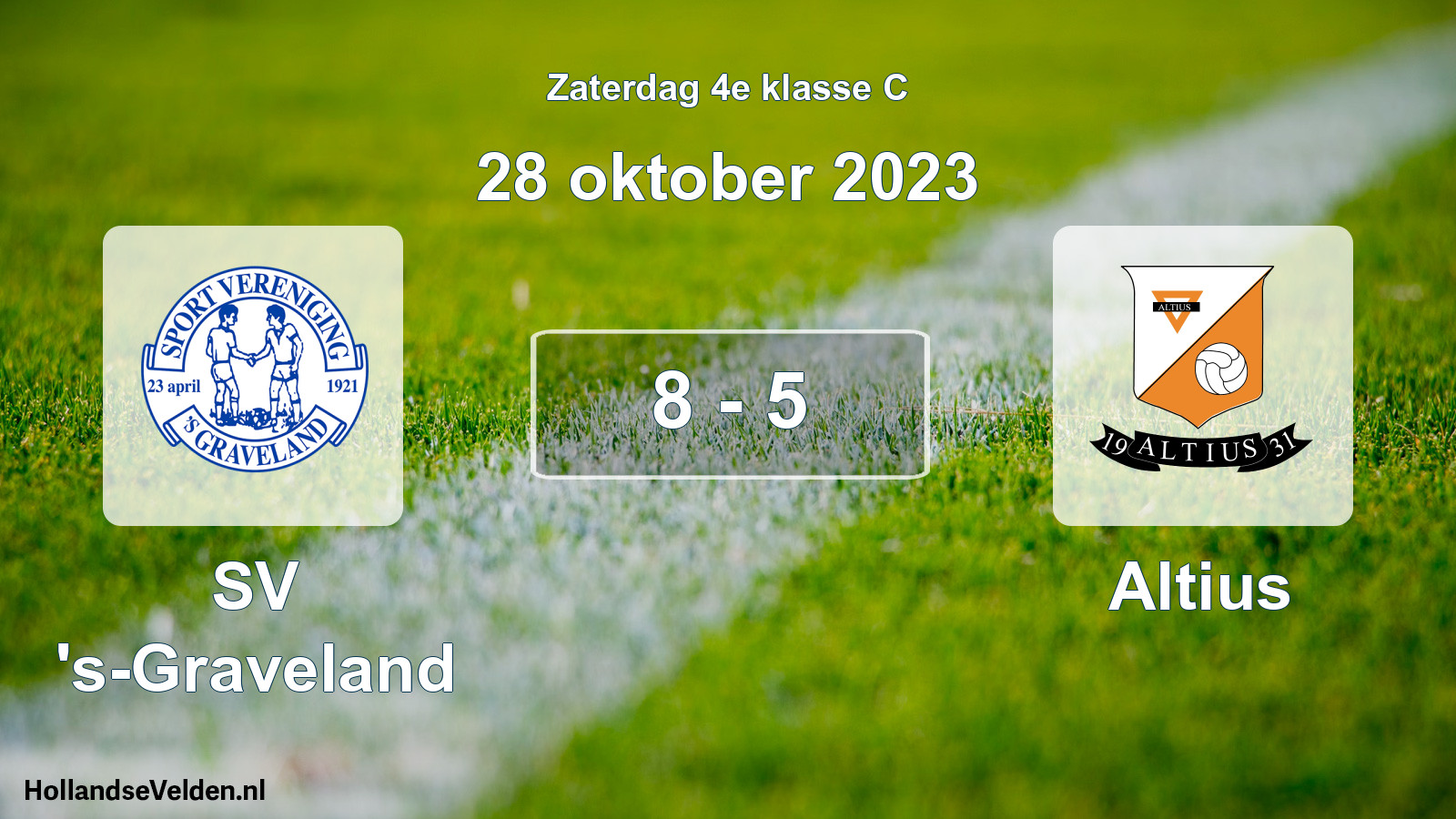 Total number of matches played: SV 's-Graveland - Altius 8 - 5 (28 October 2023)