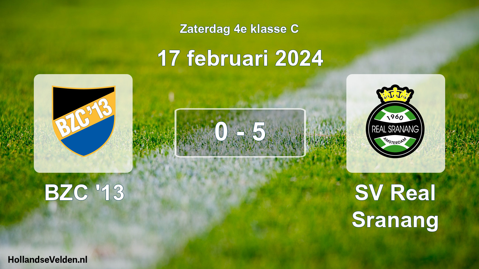 Total number of matches played: BZC '13 - SV Real Sranang 0 - 5 (17 February 2024)