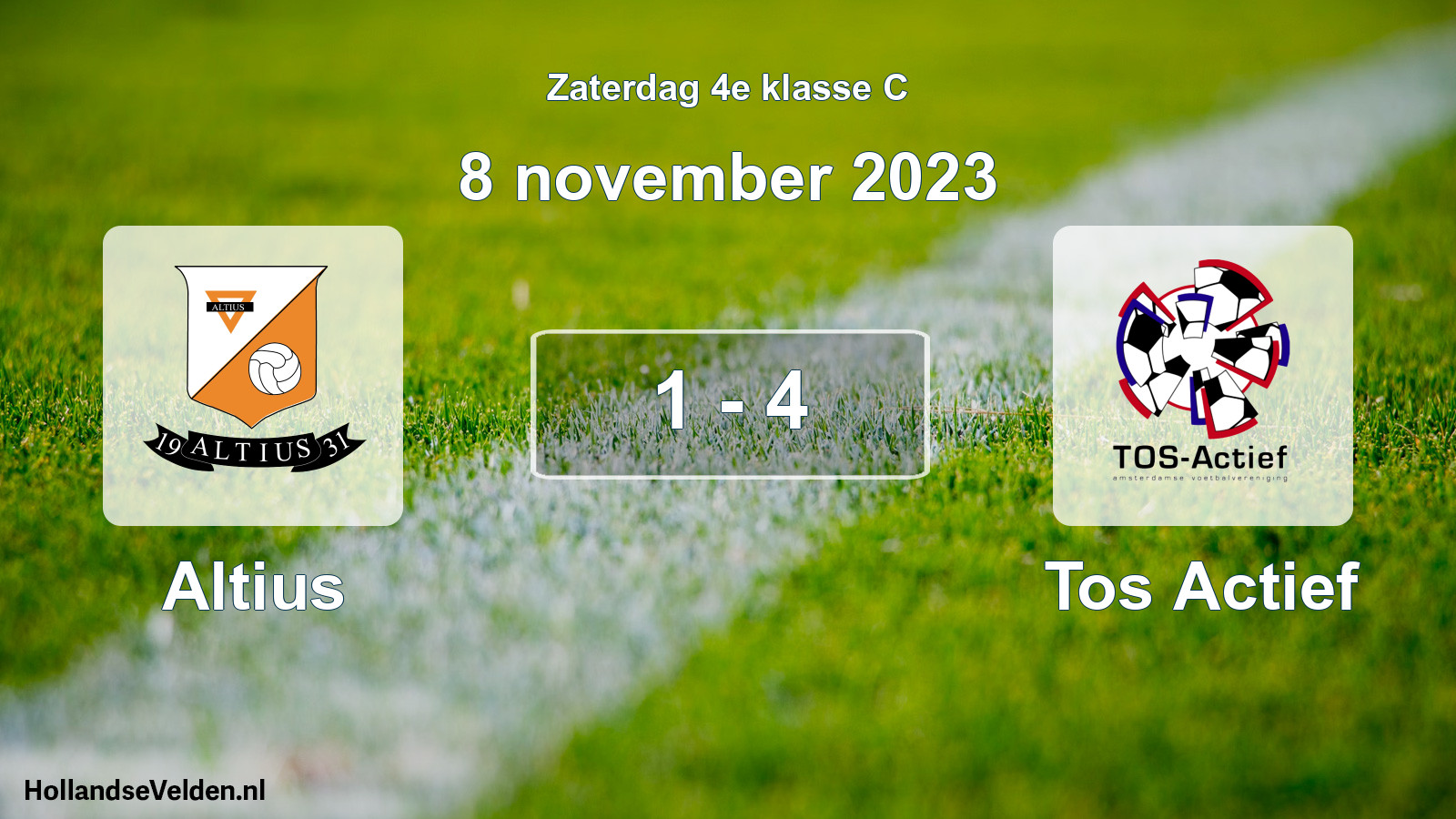 Total number of matches played: Altius - Tos Actief 1 - 4 (8 November 2023)