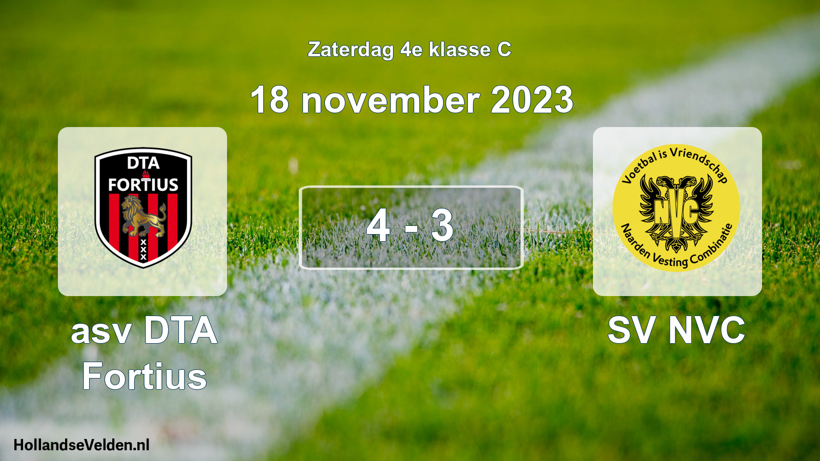 Total number of matches played: asv DTA Fortius - SV NVC 4 - 3 (18 November 2023)