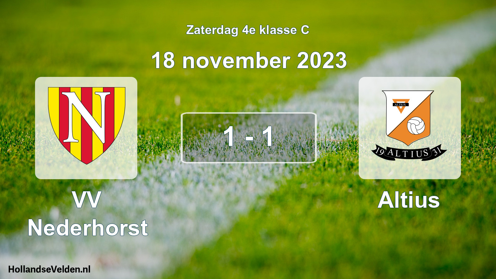 Total number of matches played: VV Nederhorst - Altius 1 - 1 (18 November 2023)