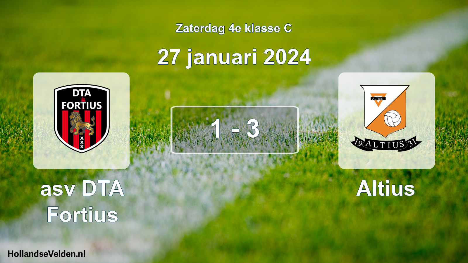Total number of matches played: asv DTA Fortius - Altius 1 - 3 (27 January 2024)