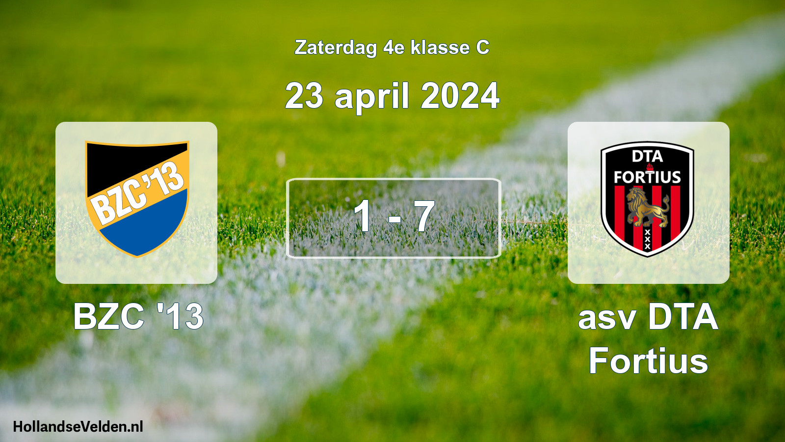 Total number of matches played: BZC '13 - asv DTA Fortius 1 - 7 (23 April 2024)