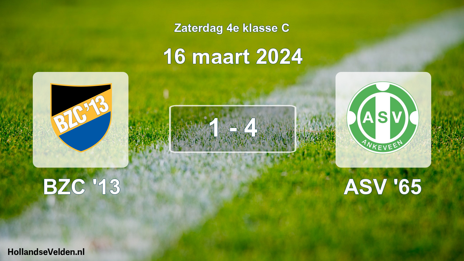 Total number of matches played: BZC '13 - ASV '65 1 - 4 (16 March 2024)