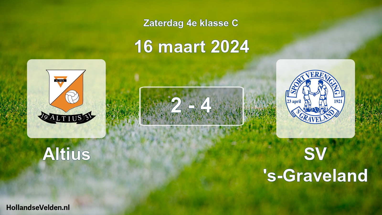 Total number of matches played: Altius - SV 's-Graveland 2 - 4 (16 March 2024)