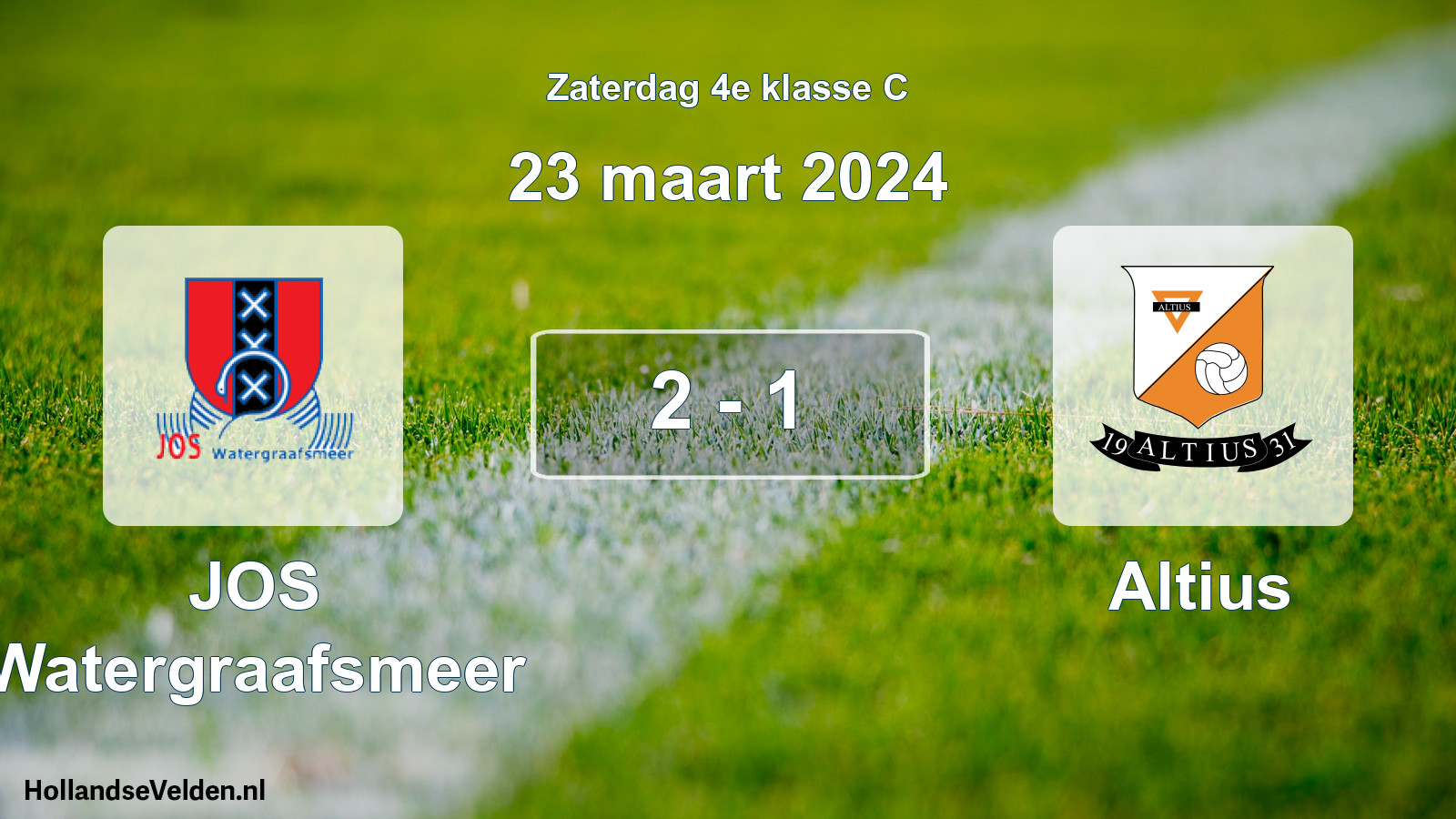 Total number of matches played: JOS Watergraafsmeer - Altius 2 - 1 (23 March 2024)