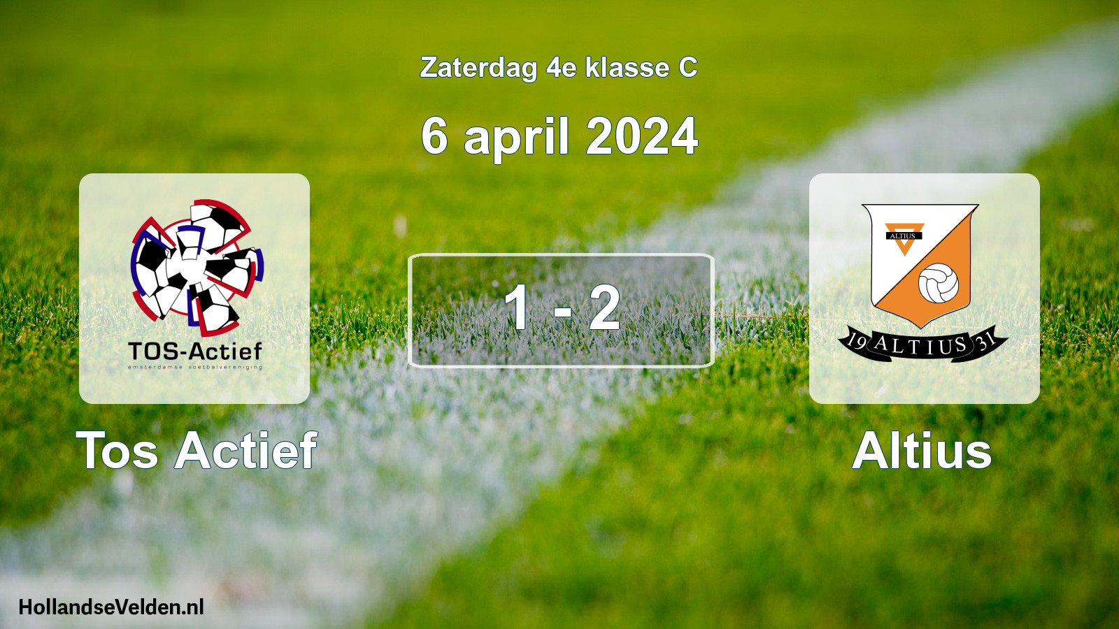Total number of matches played: Tos Actief - Altius 1 - 2 (6 April 2024)