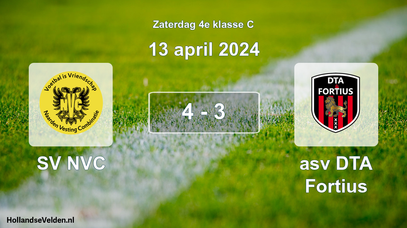 Total number of matches played: SV NVC - asv DTA Fortius 4 - 3 (13 April 2024)