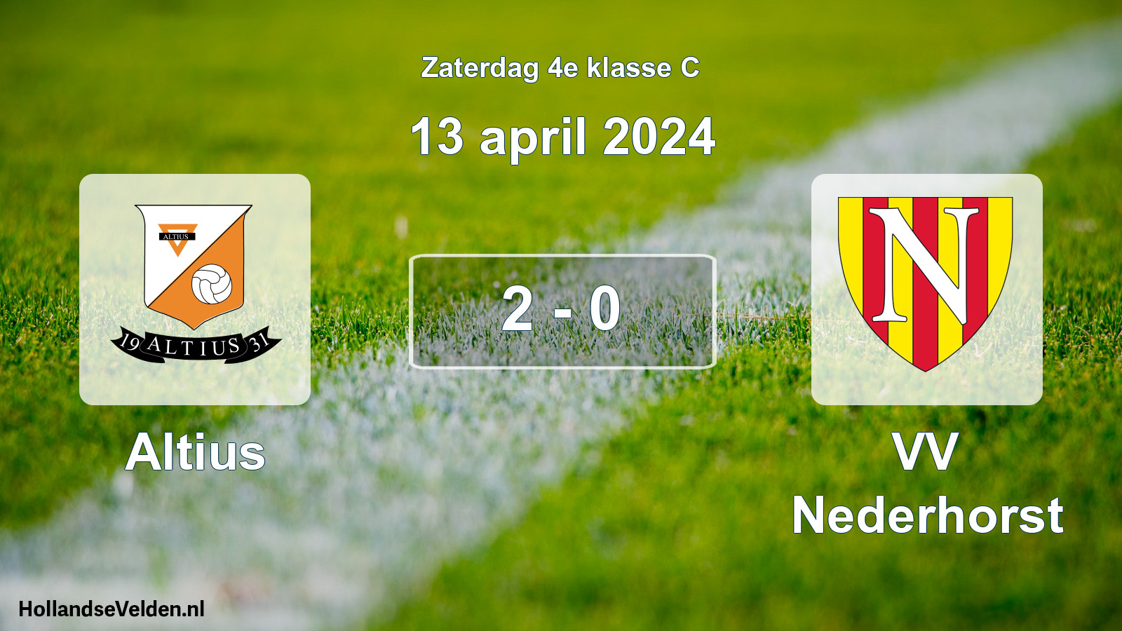 Total number of matches played: Altius - VV Nederhorst 2 - 0 (13 April 2024)