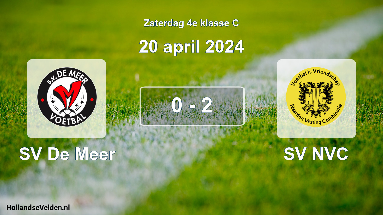 Total number of matches played: SV De Meer - SV NVC 0 - 2 (20 April 2024)