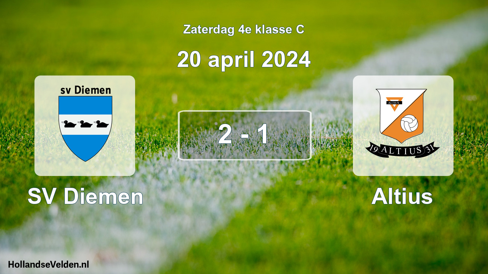 Total number of matches played: SV Diemen - Altius 2 - 1 (20 April 2024)