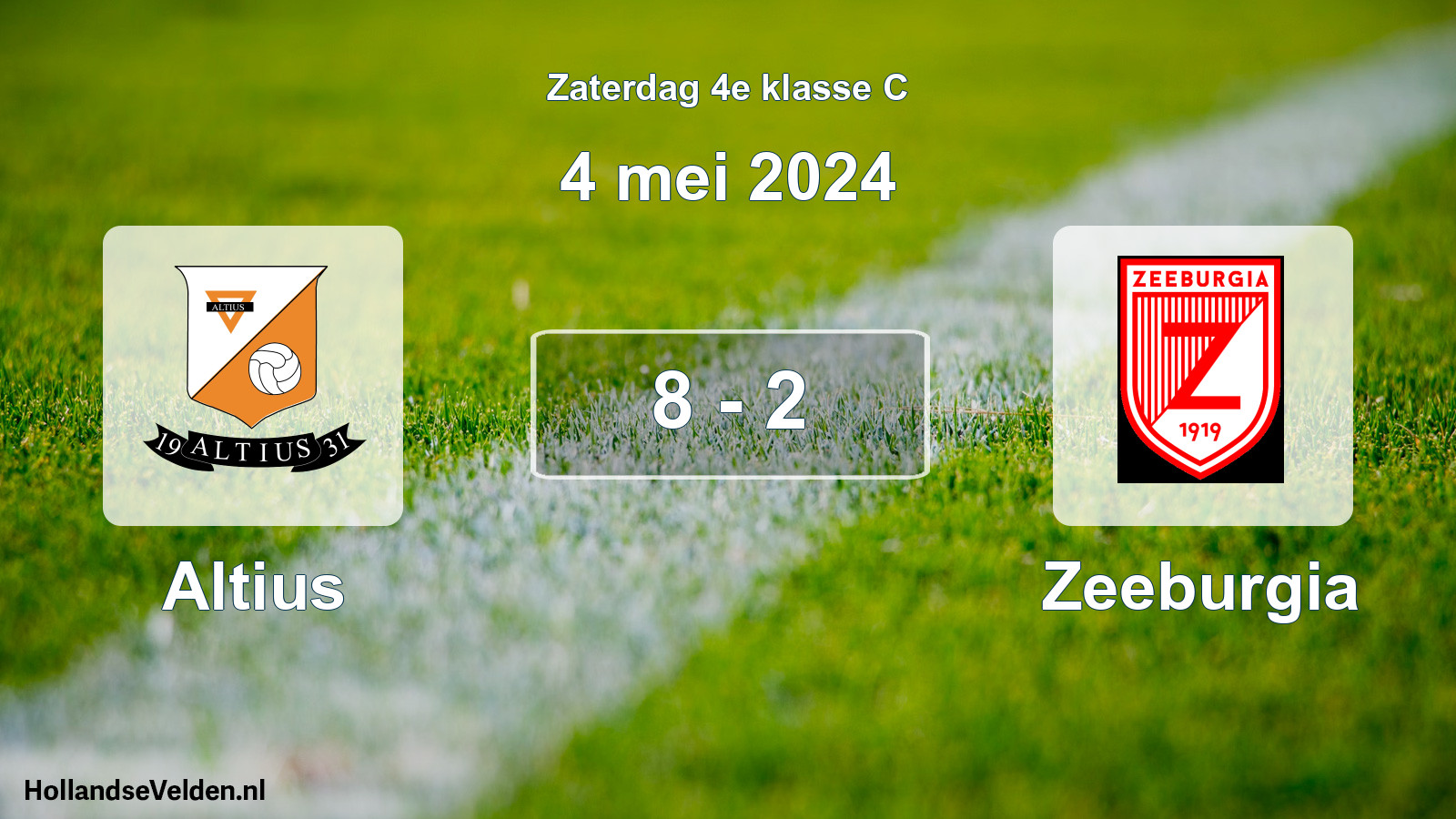 Total number of matches played: Altius - Zeeburgia 8 - 2 (4 May 2024)