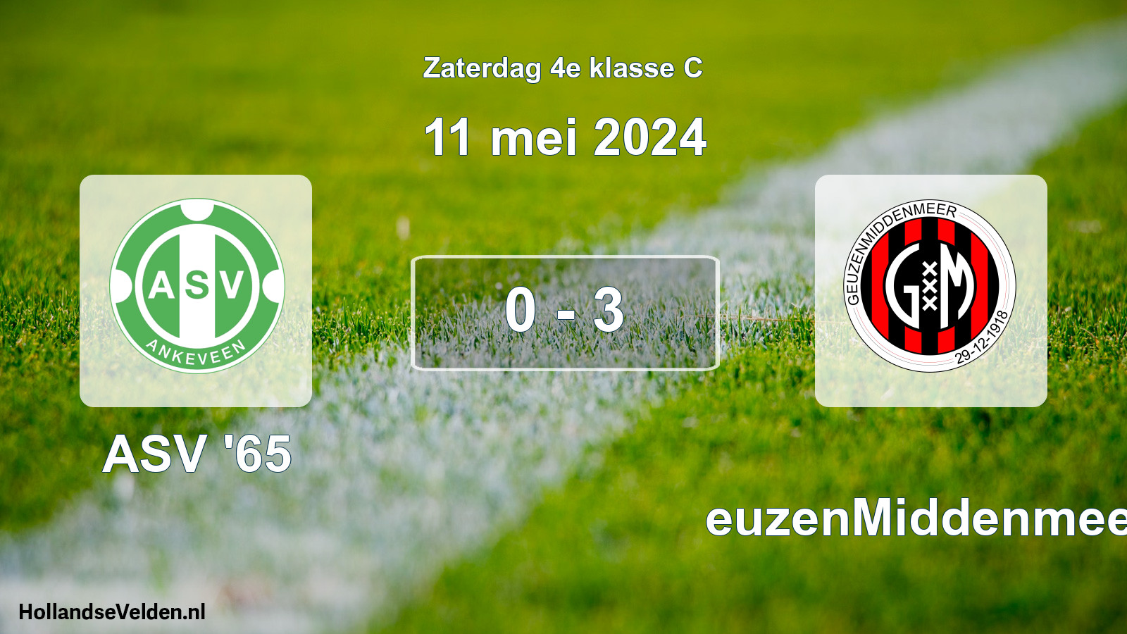 Total number of matches played: ASV '65 - GeuzenMiddenmeer 0 - 3 (11 May 2024)