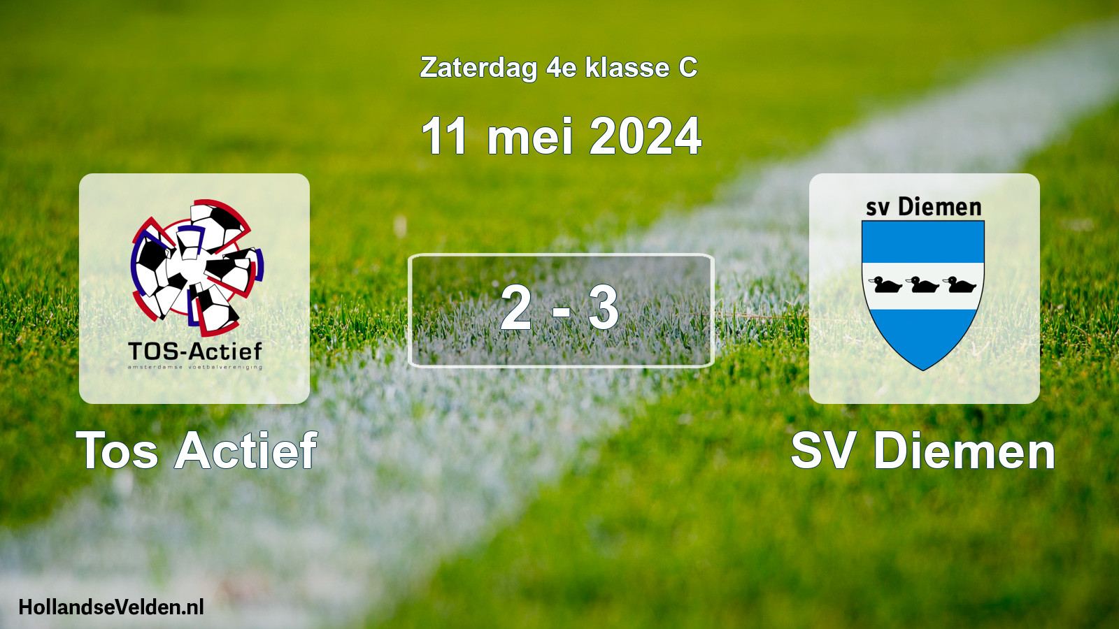 Total number of matches played: Tos Actief - SV Diemen 2 - 3 (11 May 2024)