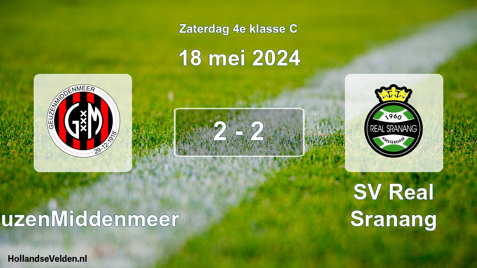 Total number of matches played: GeuzenMiddenmeer - SV Real Sranang 2 - 2 (18 May 2024)
