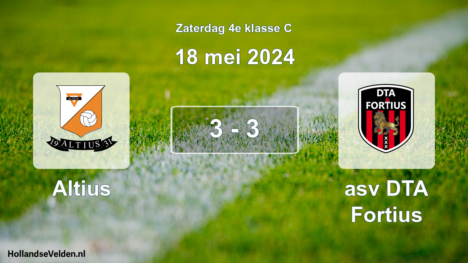 Total number of matches played: Altius - asv DTA Fortius 3 - 3 (18 May 2024)