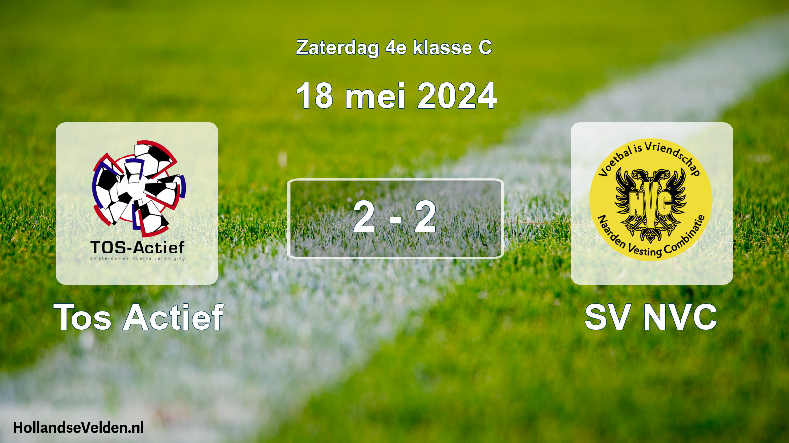 Total number of matches played: Tos Actief - SV NVC 2 - 2 (18 May 2024)