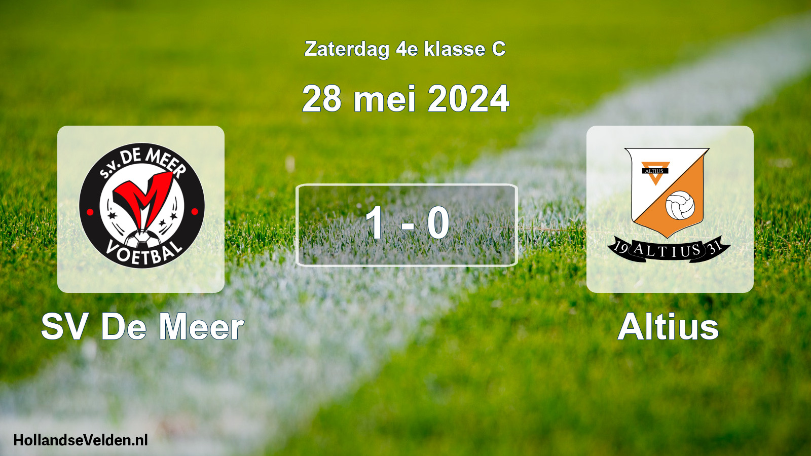 Total number of matches played: SV De Meer - Altius 1 - 0 (28 May 2024)