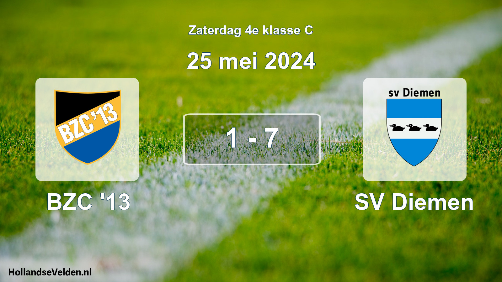 Total number of matches played: BZC '13 - SV Diemen 1 - 7 (25 May 2024)