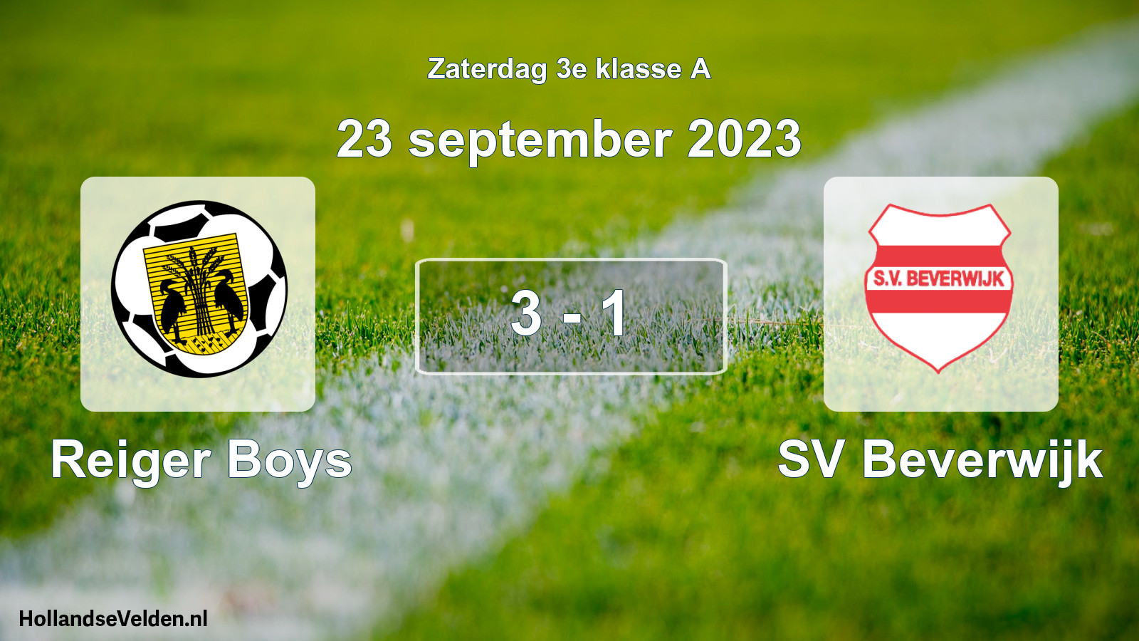 Total number of matches played: Reiger Boys - SV Beverwijk 3 - 1 (23 September 2023)