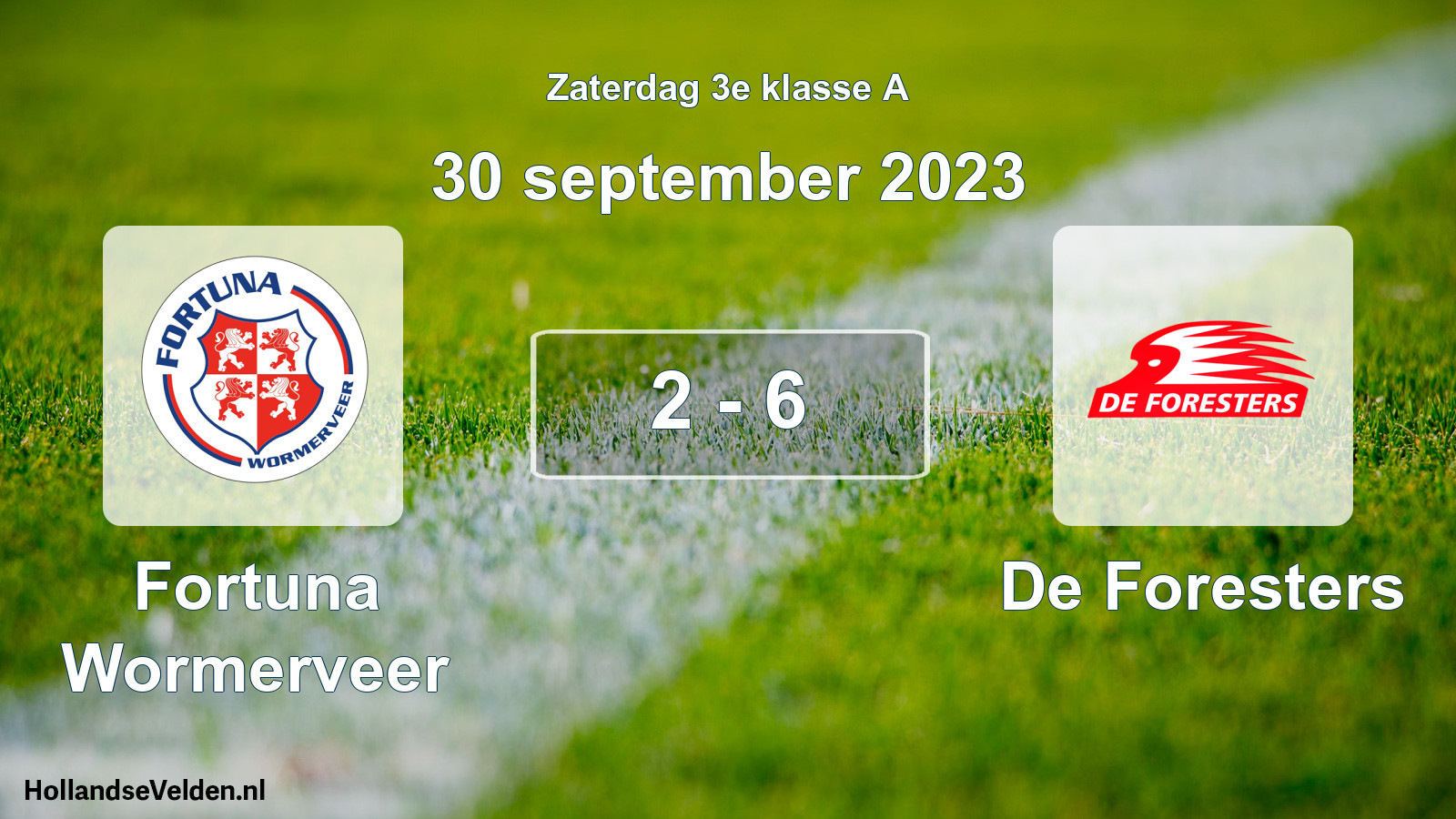 Total number of matches played: Fortuna Wormerveer - De Foresters 2 - 6 (30 September 2023)