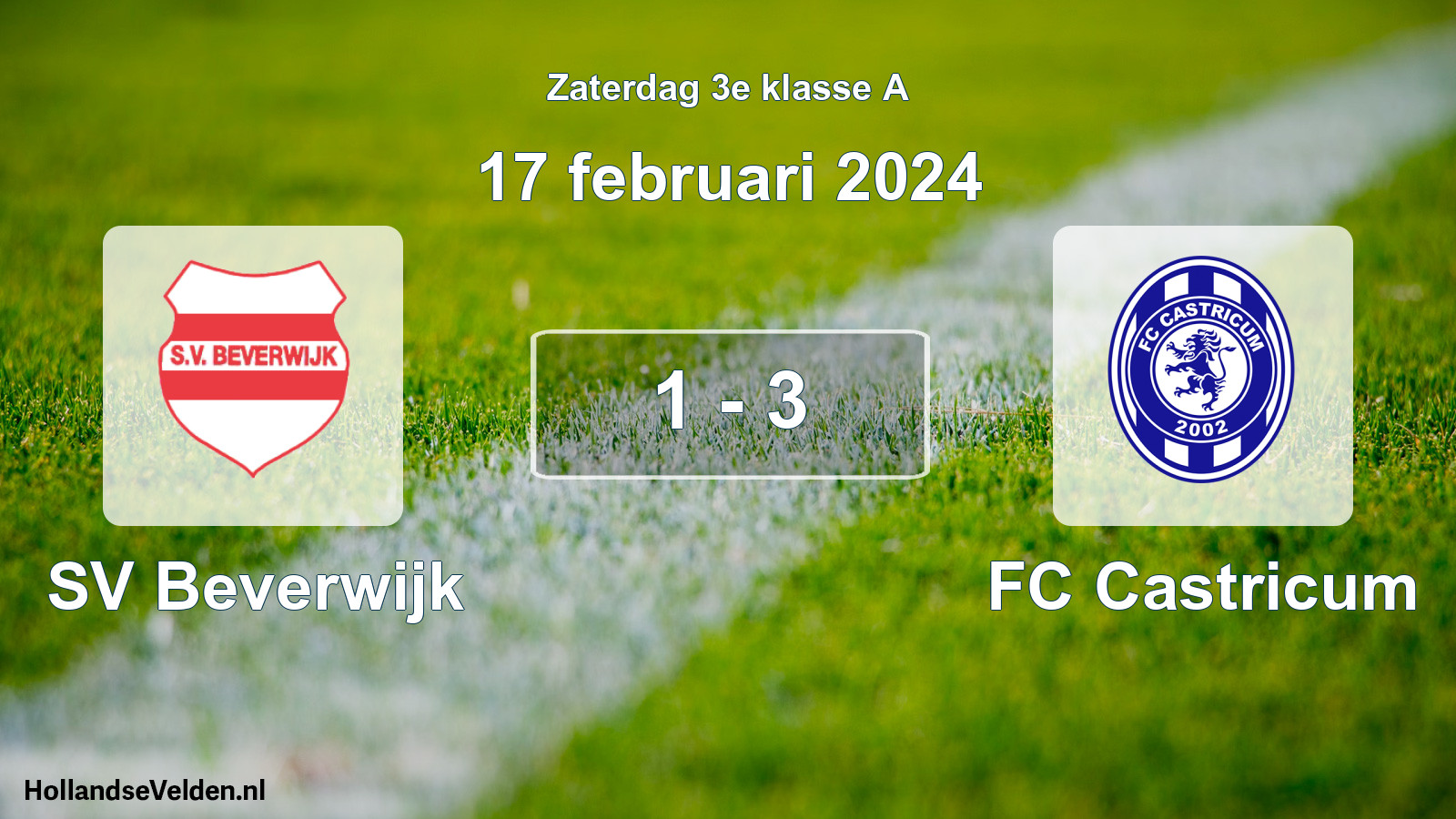 Total number of matches played: SV Beverwijk - FC Castricum 1 - 3 (17 February 2024)