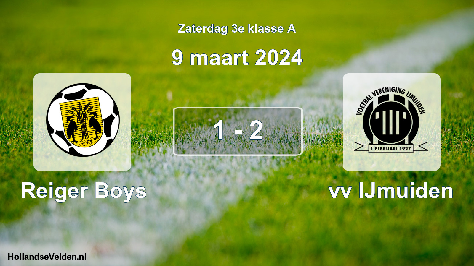 Total number of matches played: Reiger Boys - vv IJmuiden 1 - 2 (9 March 2024)