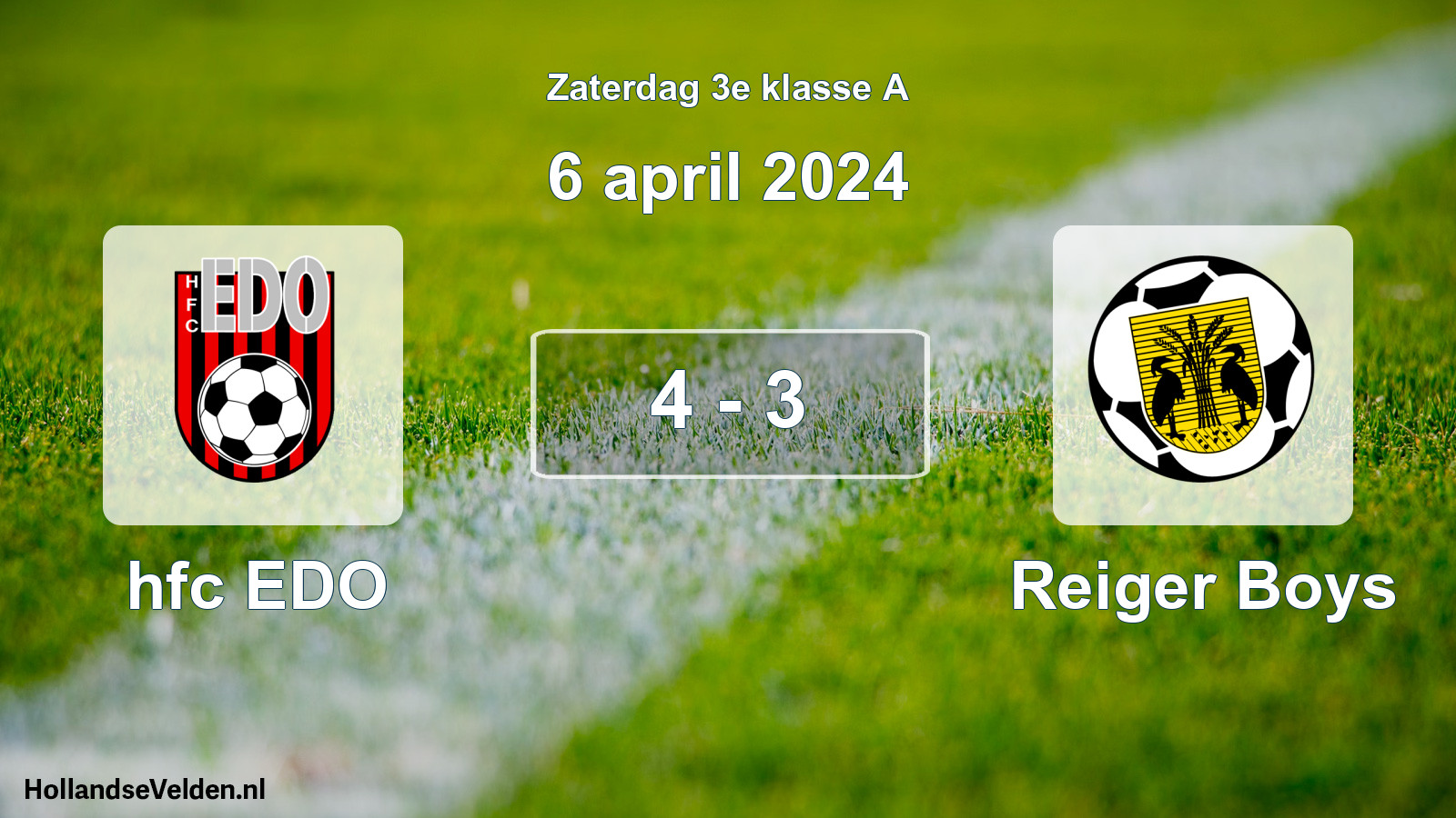 Total number of matches played: hfc EDO - Reiger Boys 4 - 3 (6 April 2024)