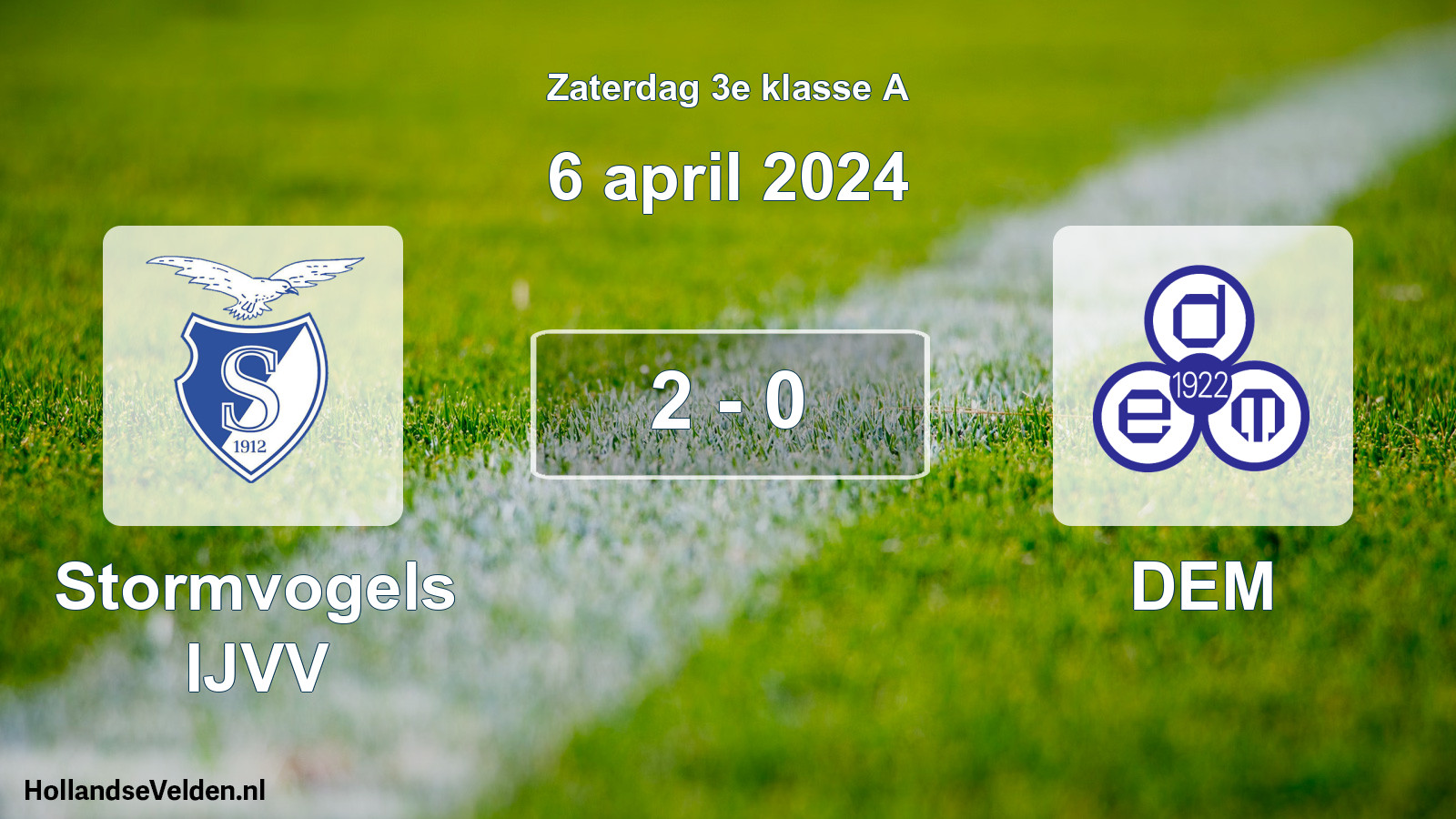Total number of matches played: Stormvogels IJVV - DEM 2 - 0 (6 April 2024)