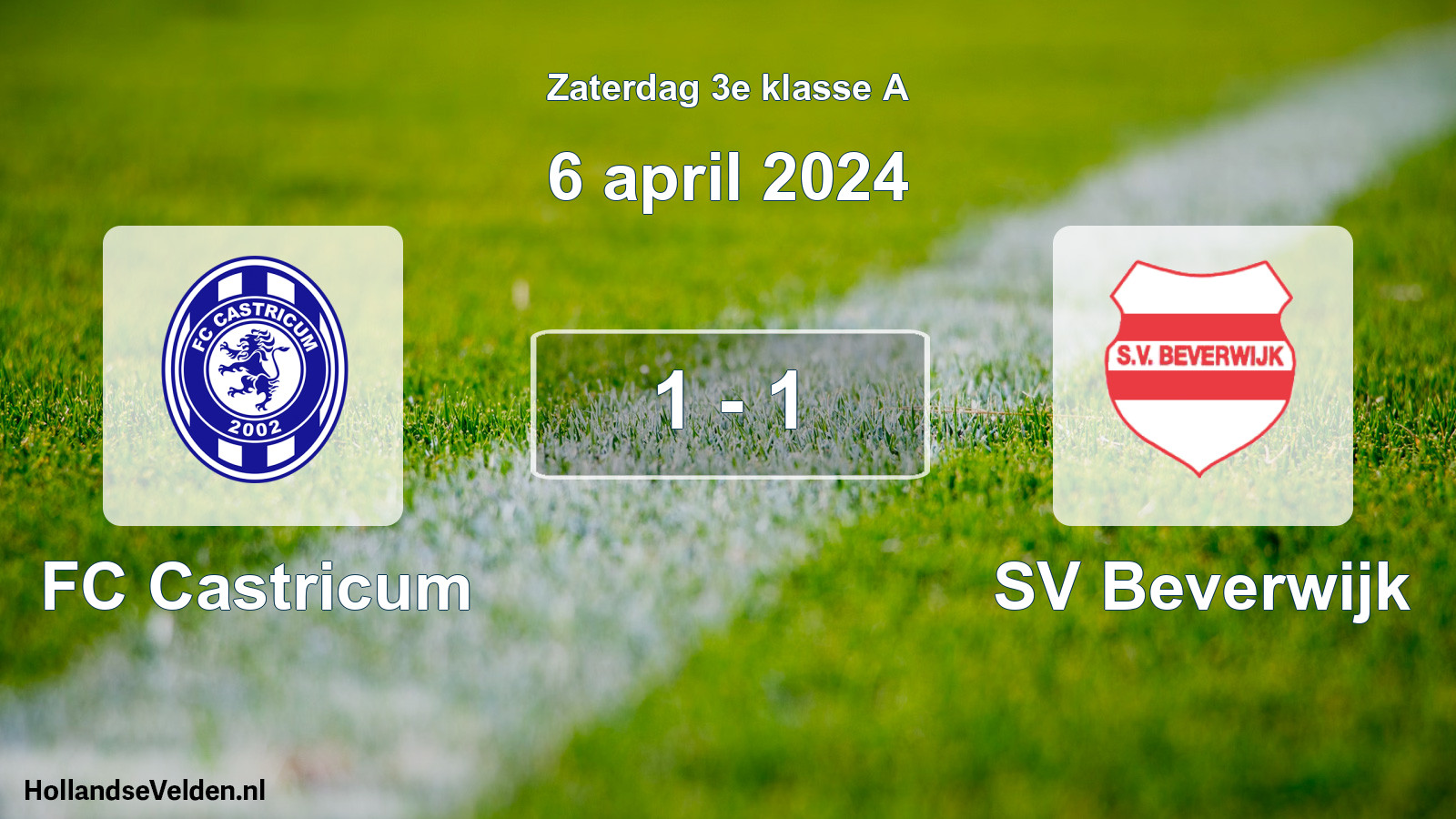 Total number of matches played: FC Castricum - SV Beverwijk 1 - 1 (6 April 2024)