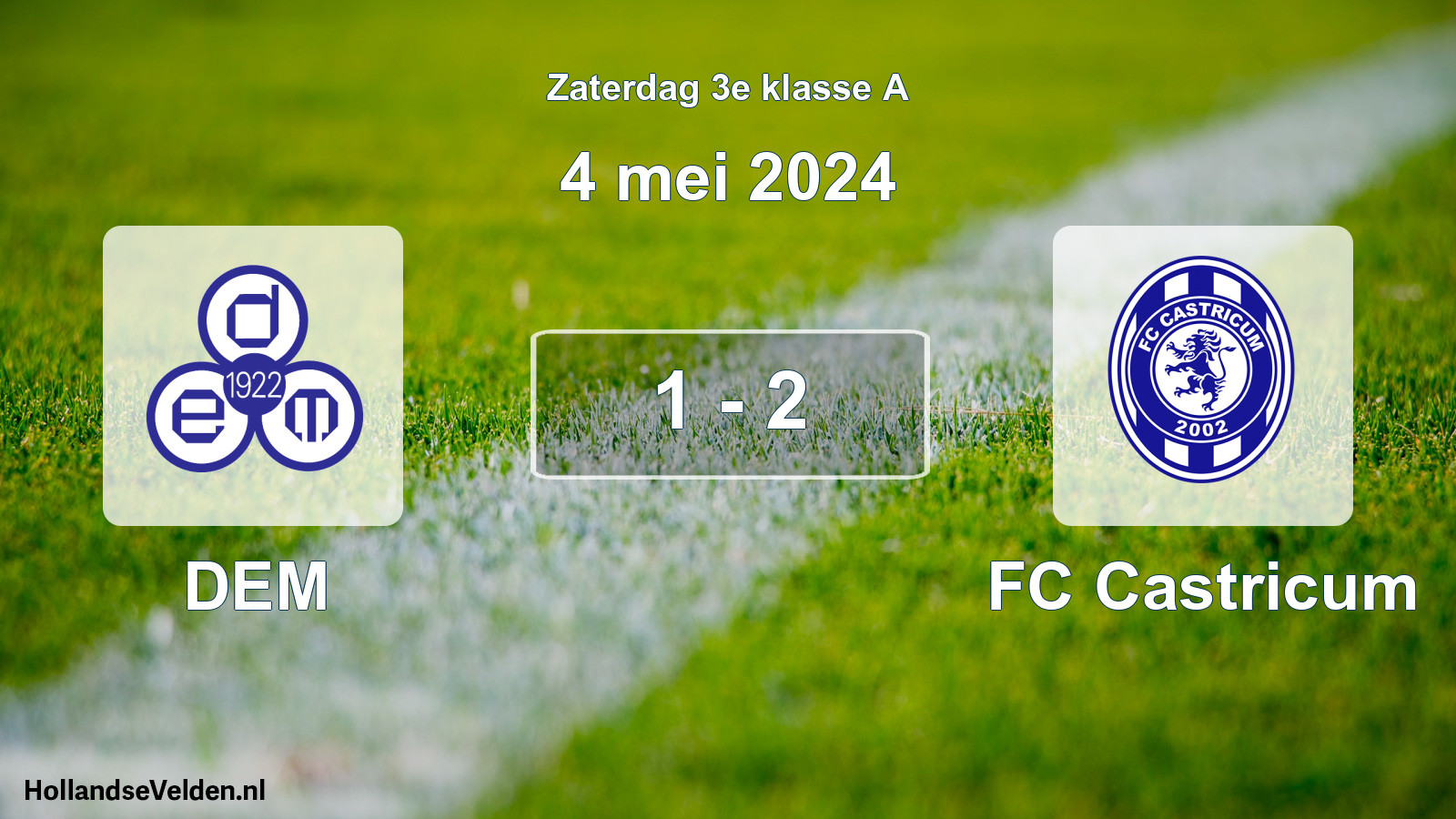 Total number of matches played: DEM - FC Castricum 1 - 2 (4 May 2024)
