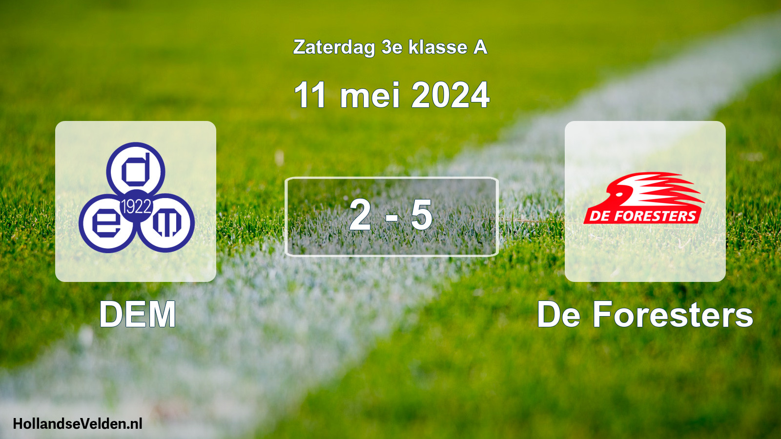 Total number of matches played: DEM - De Foresters 2 - 5 (11 May 2024)