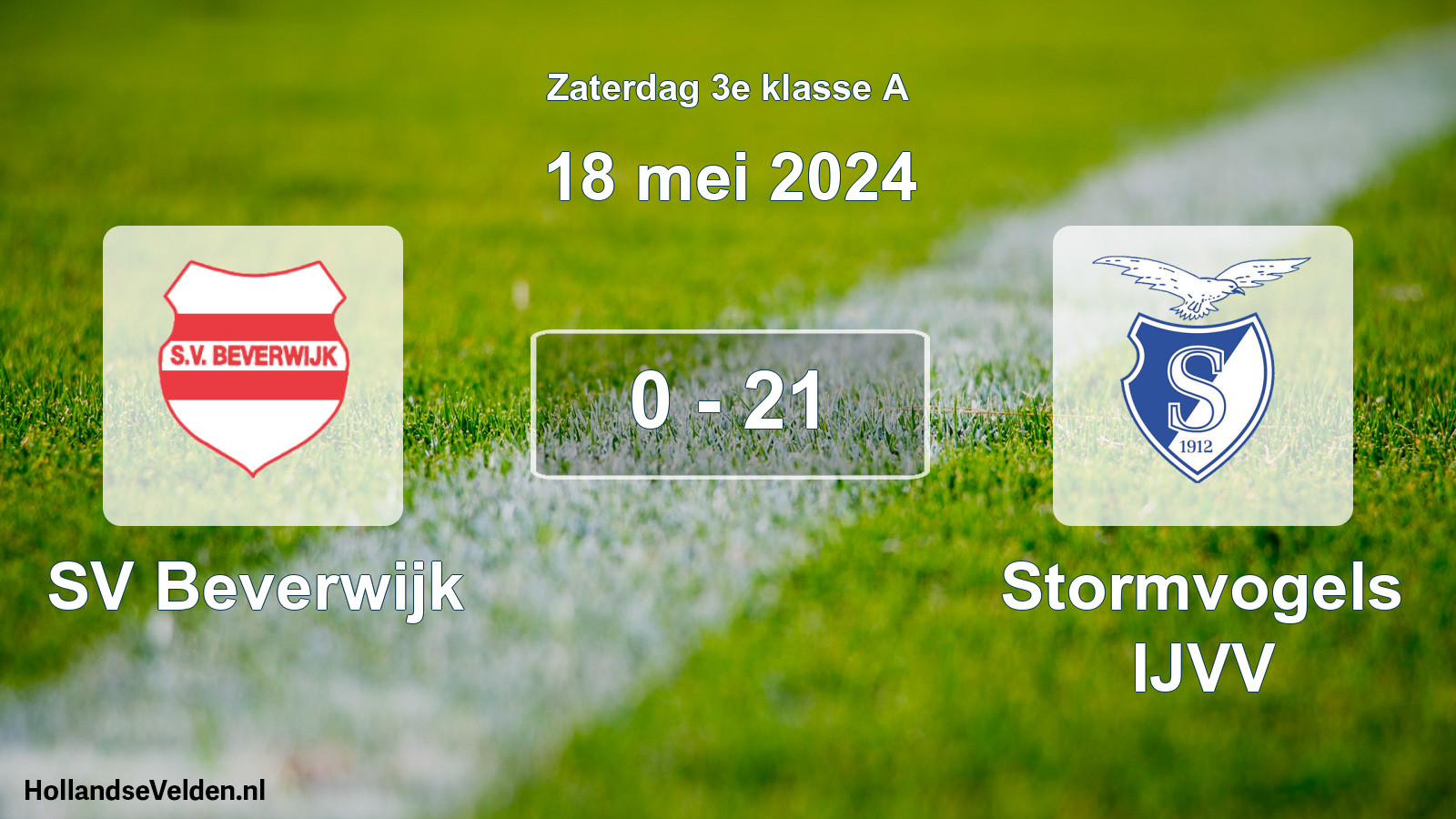 Total number of matches played: SV Beverwijk - Stormvogels IJVV 0 - 21 (18 May 2024)