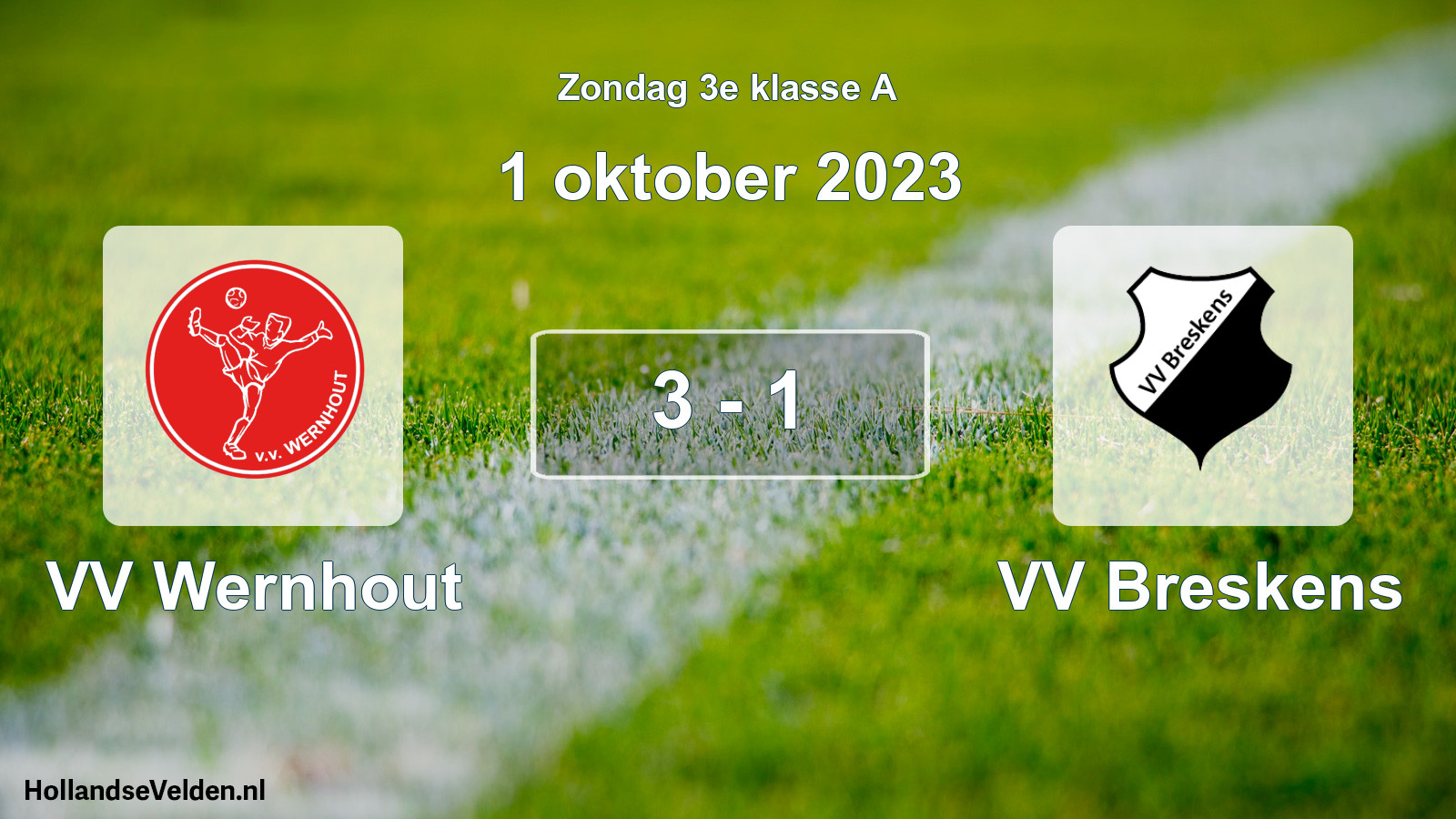 Total number of matches played: VV Wernhout - VV Breskens 3 - 1 (1 October 2023)
