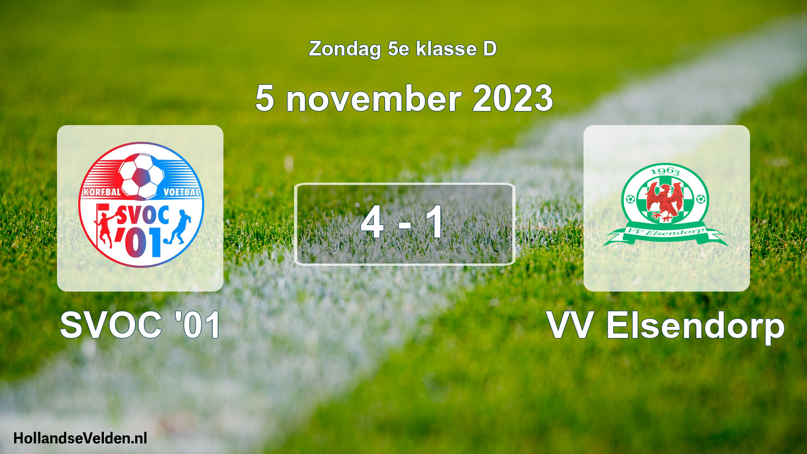 Total number of matches played: SVOC '01 - VV Elsendorp 4 - 1 (5 November 2023)