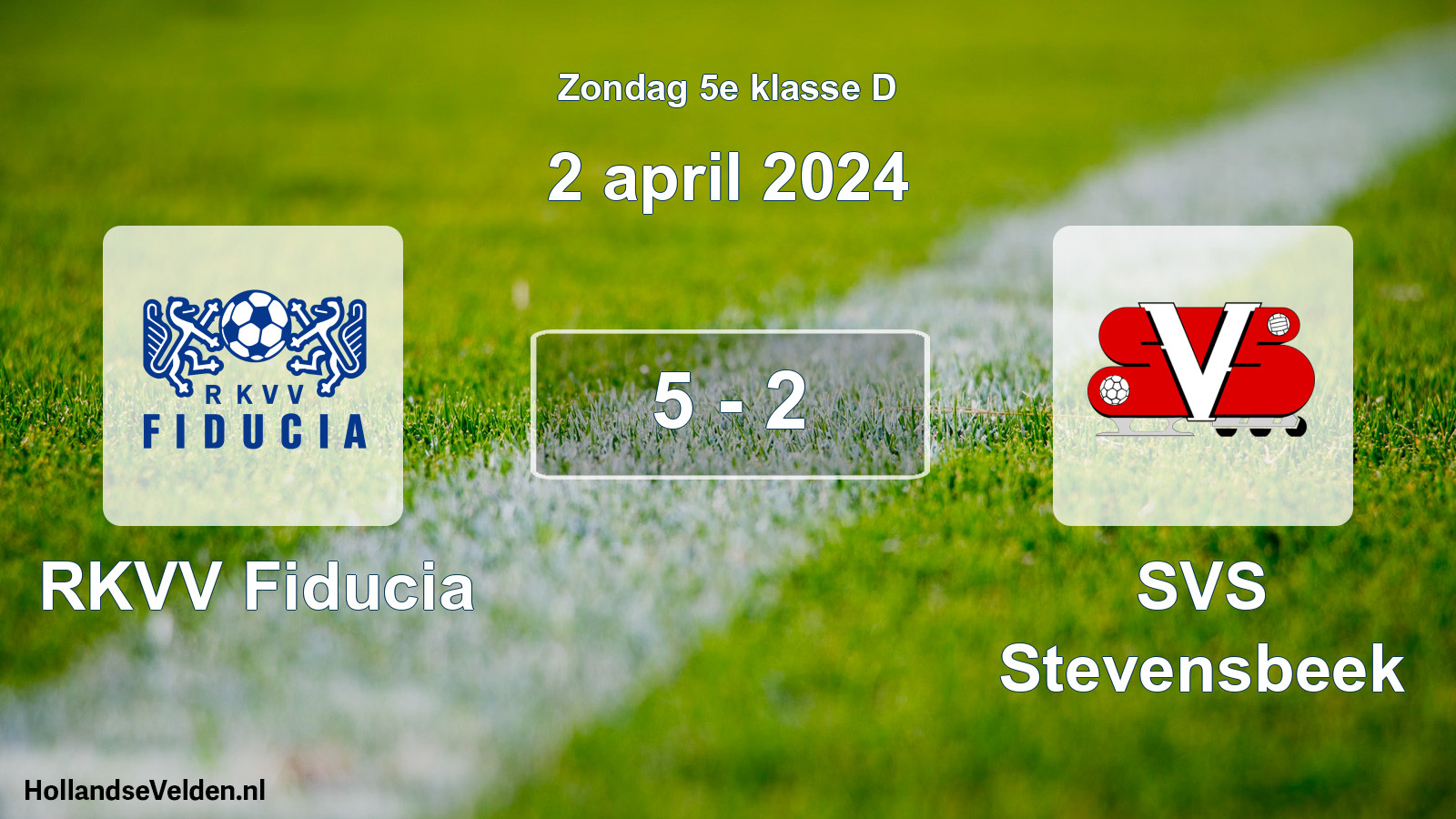 Total number of matches played: RKVV Fiducia - SVS Stevensbeek 5 - 2 (2 April 2024)