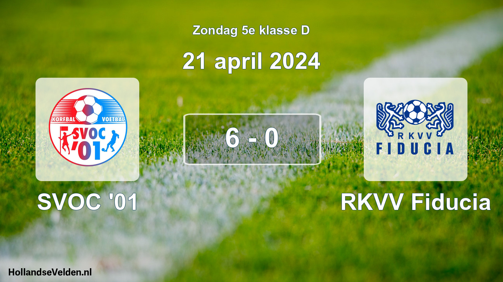 Total number of matches played: SVOC '01 - RKVV Fiducia 6 - 0 (21 April 2024)