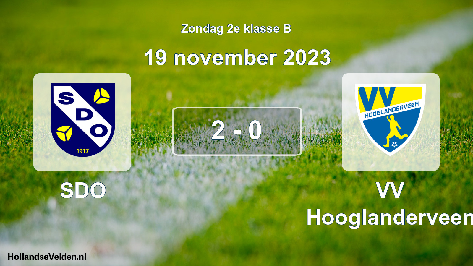 Total number of matches played: SDO - VV Hooglanderveen 2 - 0 (19 November 2023)