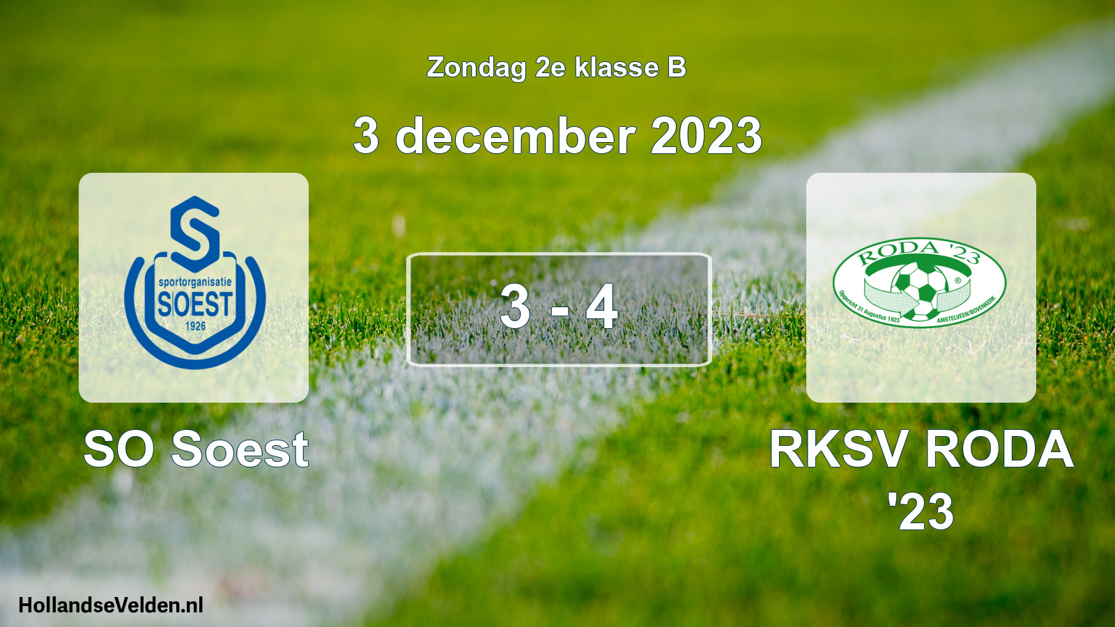 Total number of matches played: SO Soest - RKSV RODA '23 3 - 4 (3 December 2023)