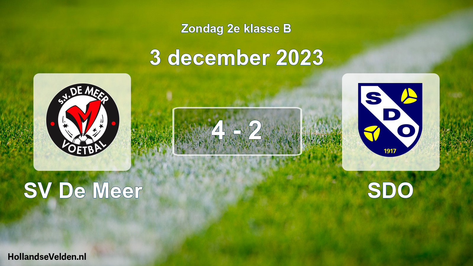Total number of matches played: SV De Meer - SDO 4 - 2 (3 December 2023)