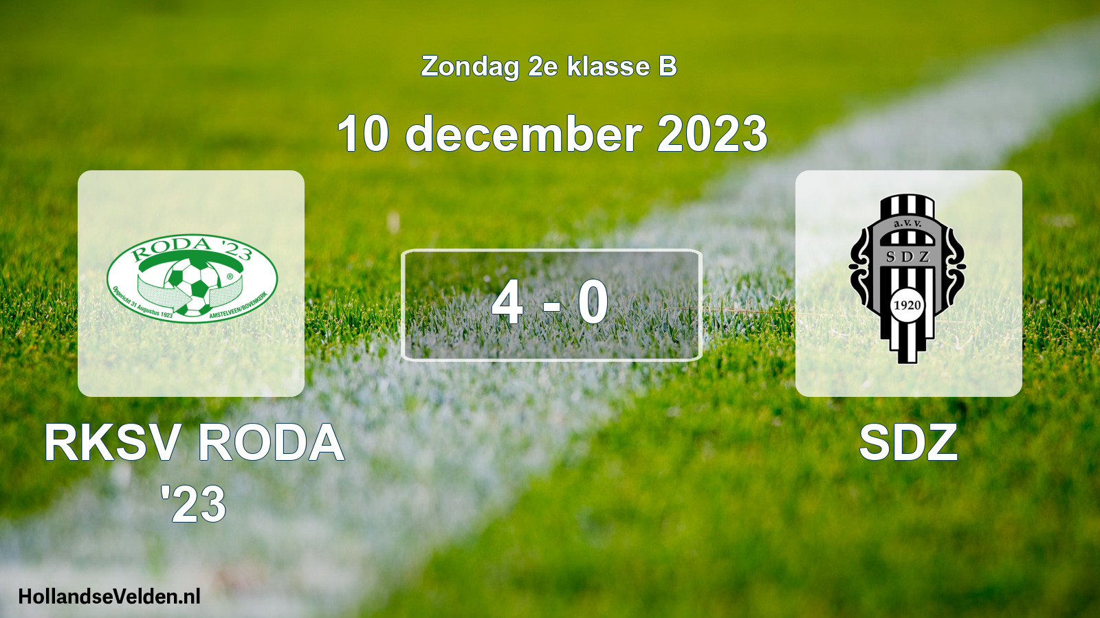 Total number of matches played: RKSV RODA '23 - SDZ 4 - 0 (10 December 2023)