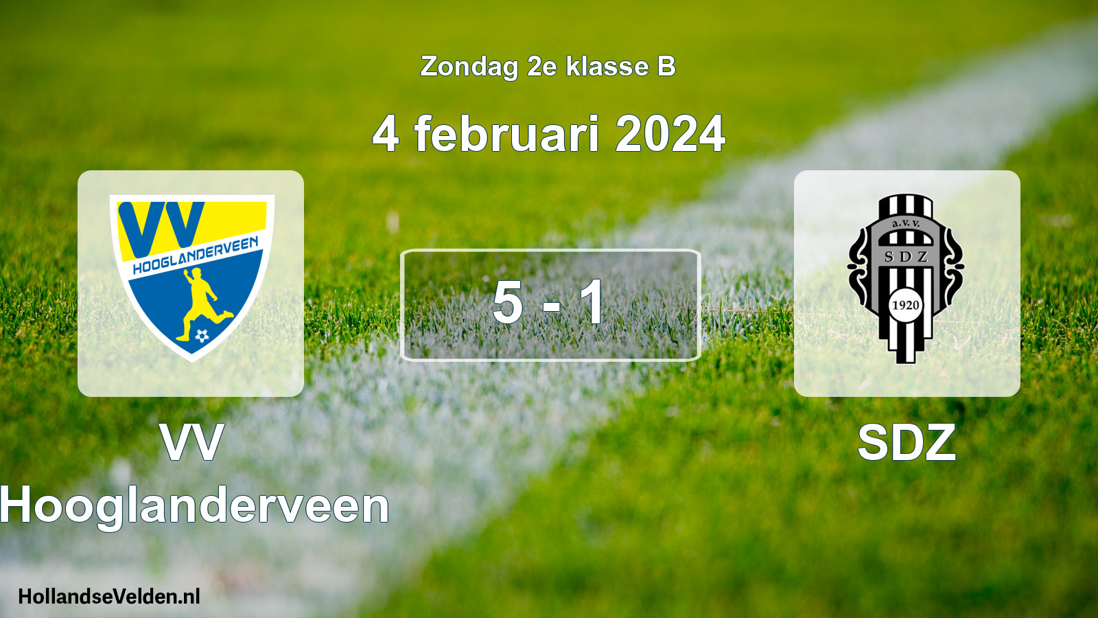 Total number of matches played: VV Hooglanderveen - SDZ 5 - 1 (4 February 2024)
